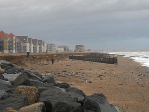 The 300m of beach east of the harbour is particularly volatile and can erode quickly in a storm.